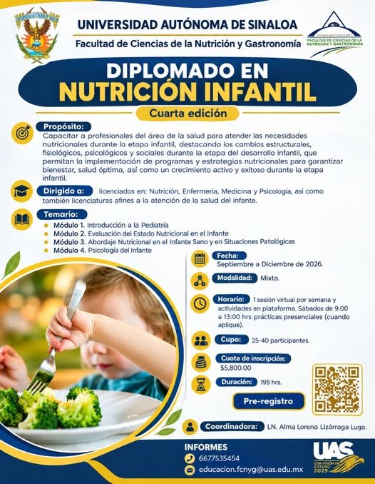 Abre la UAS convocatoria para diplomados en Nutrición Infantil, Carnicería y Servicios de Alimentación, una oportunidad de actualización y profesionalización