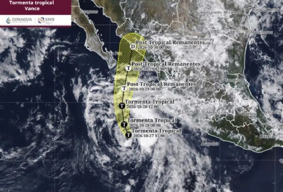 ¡Alerta máxima en el Pacífico! Tormenta Tropical Vence mantiene trayectoria de alto riesgo frente a costas mexicanas